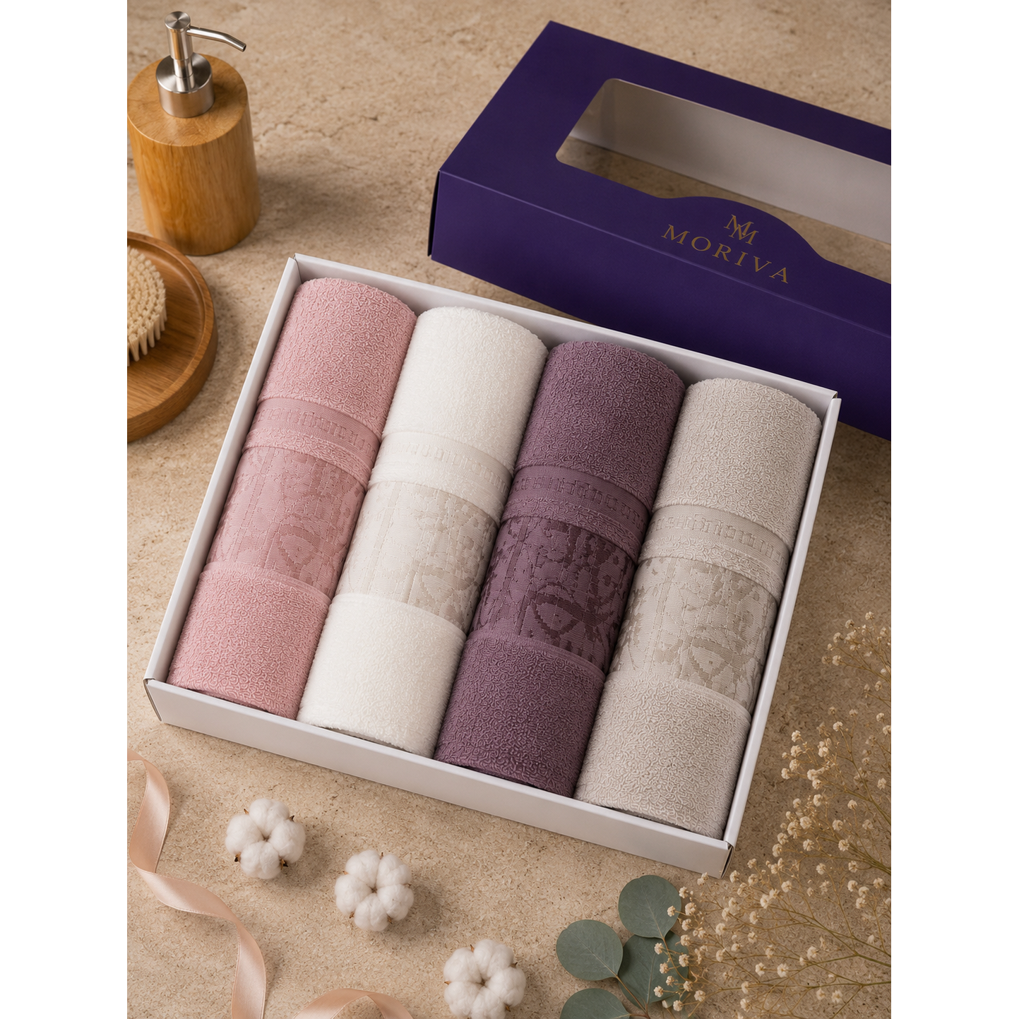 MORİVA BAMBU 4 LU HAVLU SETİ